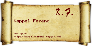 Kappel Ferenc névjegykártya