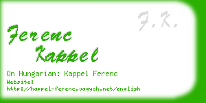 ferenc kappel business card
